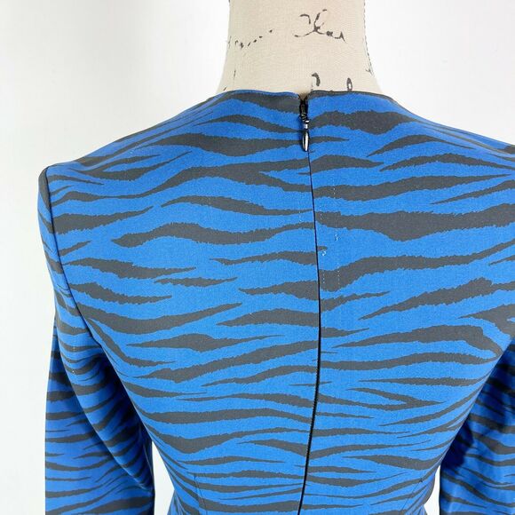 A.L.C. NWOT Blue Black Noelle Sheath Tiger Print Dress Size 0 - Picture 5 of 6